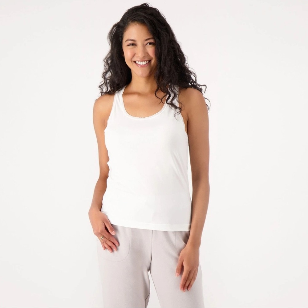 Breezies White Sleeveless Top